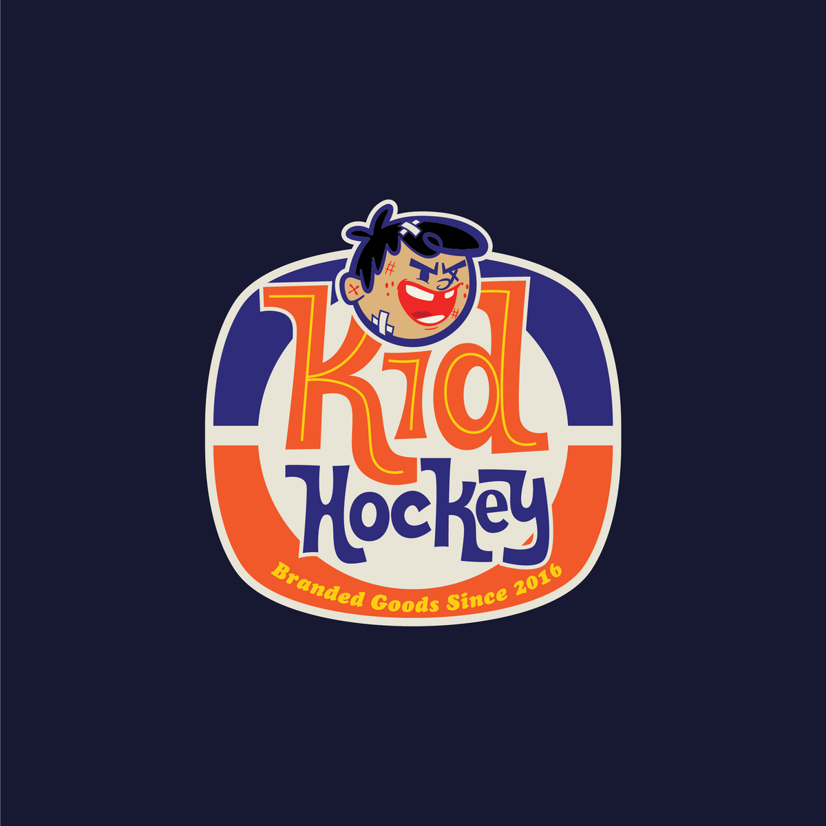 Kid Hockey Sticker